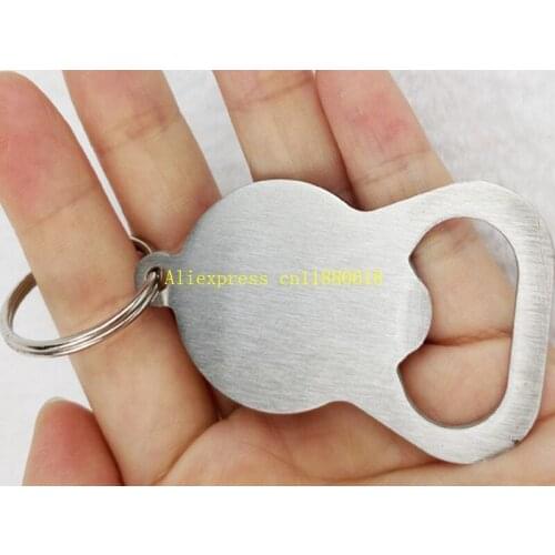 500pcs/lot Portable Stainless Steel Gourd Shaped Beer Bottle Opener Keychain opener For Wallet Bar Tools Kitchen Gadgets