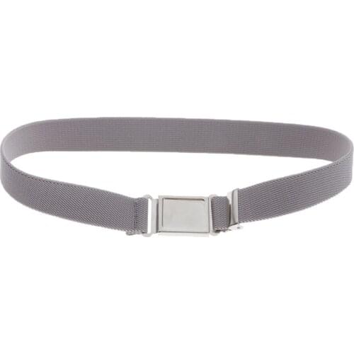 56cm Kids Canvas Web Belt With Magnetic Buckle For Uniforms Gray