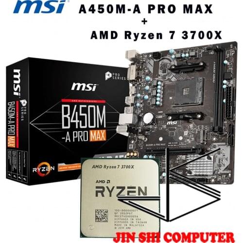 AMD Ryzen 7 3700X R7 3700X CPU + MSI B450M-A PRO MAX Motherboard Set meal Socket AM4 New / no fan