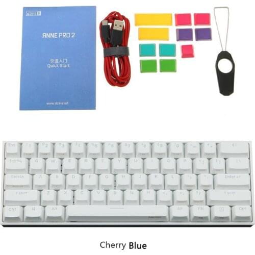 ANNE Pro2 Mini Portable Wireless Bluetooth-compatible 60% Mechanical Keyboard Cherry Blue Red Switch Switch Gaming