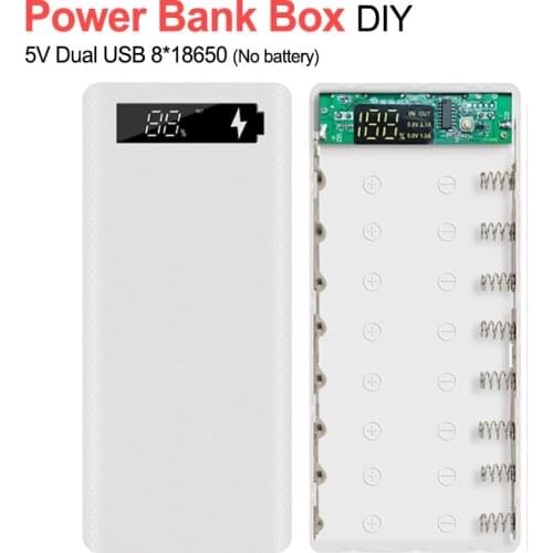 Type C USB Battery Box Charger Case For IPhone11 X Samsung S10 Plus With Retail Package 8*18650 5V Dual USB Power Bank Shell