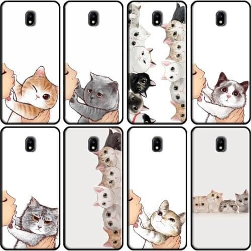 Kiss lovely Cats Cover Samsung Galaxy A3 A5 2016 J1 J3 J4 J5 J6 J7 2017 J2 Core J8 A9 A8 A6 2018 Coque