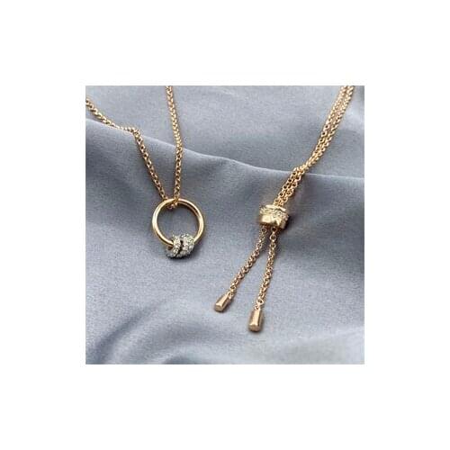 Zircon Ring Elevator Lock Necklace