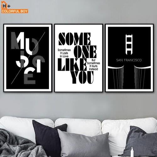 COLORFULBOY Bridge Quotes Wall Art Canvas Painting Nordic Posters And Prints Black White Wall Pictures For Living Room