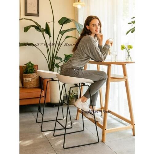 Ins Nordic Iron Bar Chair Net Red Milk Tea Shop Clothing Store High Stool Creative Modern Simple Bar Stool