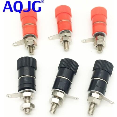 10PCS/LOT Terminal Blocks JS-910B 4mm Amplifier Terminal Connector Binding Post Banana Plug Jack Mount Black 5 Red 5 AQJG