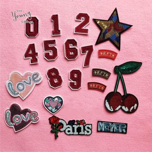 New Embroidery hot melt adhesive patches iron for clothes Numerals Letter Stickers badge DIY jacket hat Sewing accessories