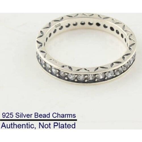 Rings with Clear CZ 100% Authentic 925 Sterling-Silver-Jewelry Free Shipping