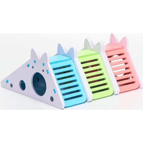 Cute Hamster Hideout Hamster Exercise Toy Hamster Cage Wooden Hamster House With Ladder Slide For Guinea Pig Hamster Accessories