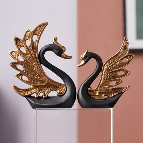 SWAN MODEL ORNAMENTS EUROPEAN RESIN SWAN DESK DECORATION CREATIVE ORNAMENTS WEDDING PRODUCTS LIVING ROOM DECOR HOME DECORATIONS