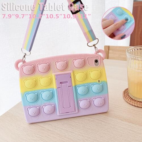 Push Bubble Fidget Toy silicone tablet Case for IPad 10.2 8th Air 10.9 Mini 4 5 Pro 10.5 11 9.7 2017 2018 Air 2 kids soft cover
