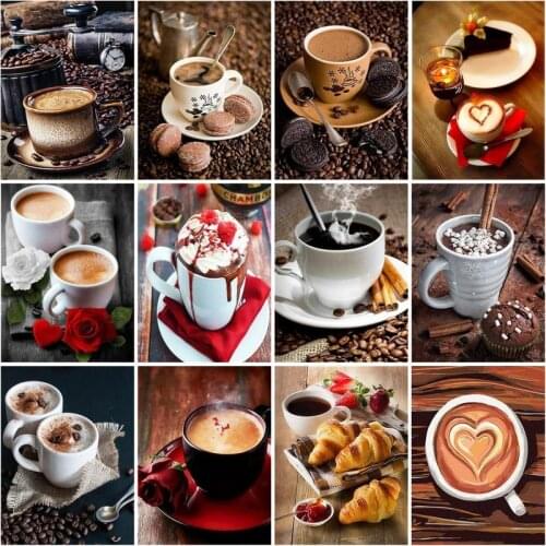 RUOPOTY Acrylic Painting By Numbers For Adults With Frame Coffee Modern Home Wall Art Picture Drawing Coloring By Numbers Gift