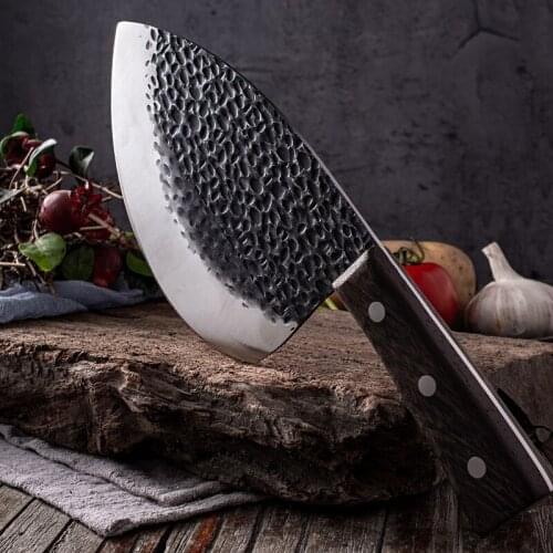 Handmade Cutting Pork Knife Slaughtering Fish Skinning Shaving Meat Cleaver Stainless Steel Butcher Knife Kitchen Knives