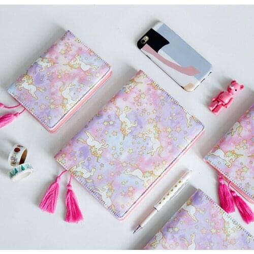 Fromthenon Japanese Unicorn Notebook Cover Schedule Dairy Journal Book Cover for Hobo A56 Planner Organizer Supplies Stationery