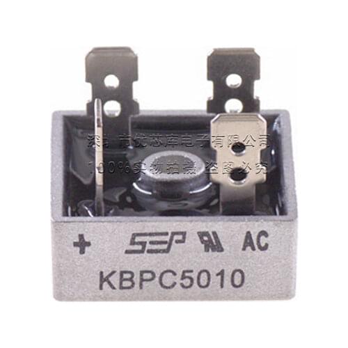 5PCS KBPC5010 Single Phase Diode Bridge Rectifier Diode KBPC 5010 50A 1000V Power Diy Electronic 4 Four Terminals