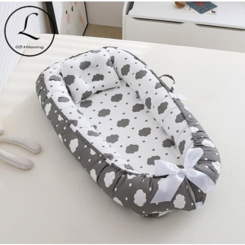 50*85Babynest Newborn Baby Nest Bed Portable Crib Travel Bed children cotton bed Baby Lounge Bassinet Bumper with Pillow Cushion