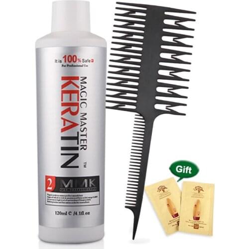 Portable 120ml Without Formalin Hair Treatment Magic Master Keratin Straighten and Helpful for Damaged Frizzy Coconut Smelling
