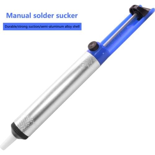 Yieryi Portable One-hand Semi-aluminum Suction Pump Vacuum Suction Gun Manual Suction Soldering Tool Auxiliary Accessories