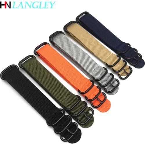 General Use Watch Strap Wholesale Woven Nylon Watchband NATO ZULU Strap 20mm 22mm 24mm Striped Canvas Replacement Watch Band