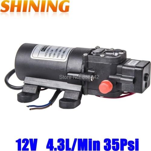 High Pressure 12V Self-Priming Micro Diaphragm Electrical Pump With Auto Switch, 35PSI 4.3L/min , Car Washer Pump Srayer Pump