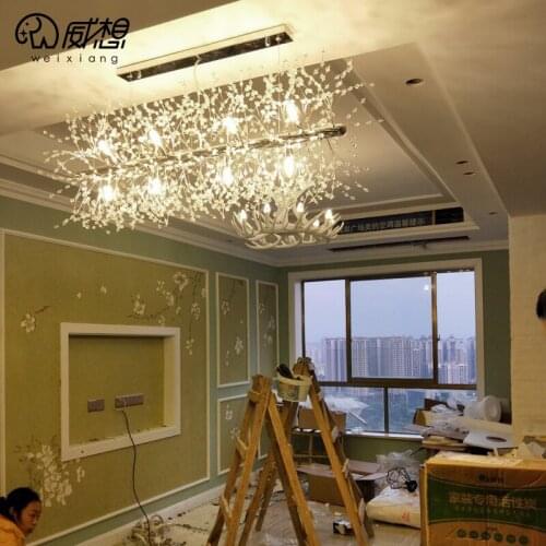 Led Italian luxury crystal Pendant Lights model room after the modern simple Nordic bedroom restaurant crystal lamp