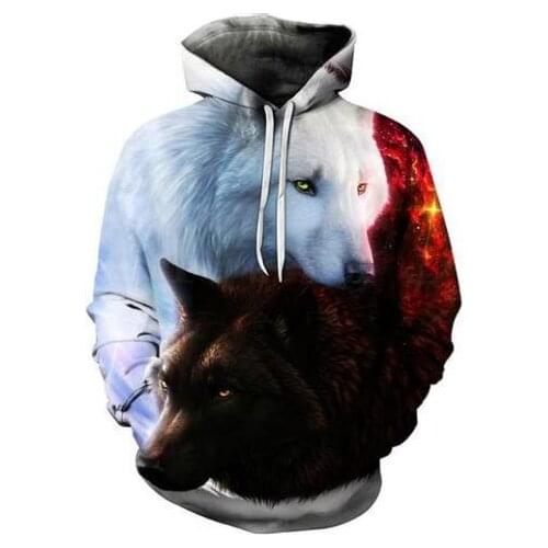 Personality Hoodie Wolf 3D Mens Boys Hoodies Sweatshirt Brand Designer Children Clothes Autumn Winter High Quality Sweatshirt