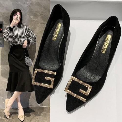 Fashion Luxury Brand British Crystal Style Casual High Thin Heels Designers Shoes for Women Pointed Toe Woman Pumps Lady Loafers