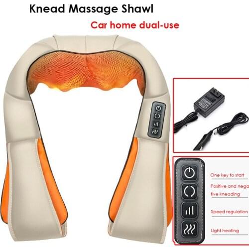 Home Car U Shape Electrical Shiatsu Infrared Heated Kneading Back Neck Shoulder Body Massager Shawl