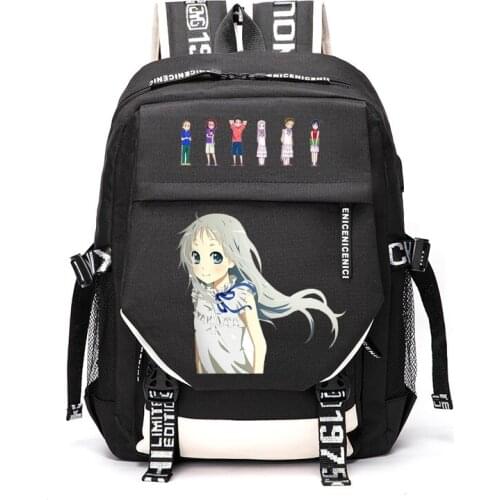 Unisex Anime ANOHANA FES Yadomi Jinta Honma Meiko Anjyou Naruko Outdoor Travel Rucksack Casual Schoolbag Student Backpacks