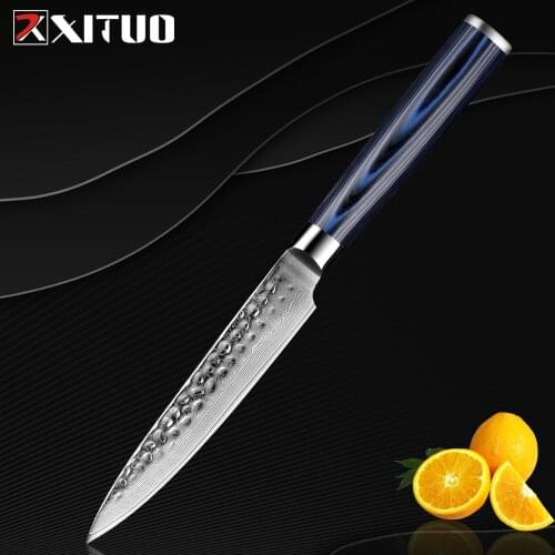 XITUO Utility knife 67 layer VG10 Damascus Steel Paring Knives Home Hotel Chef Special Petty Tool Steak Slicing Fruit Hammer New
