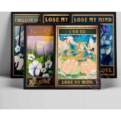 Positive Energy Inspirational Quotations Art Prints Poster, Flowers Landscape Retro Canvas Painting, Kids Room Home Decor Gift