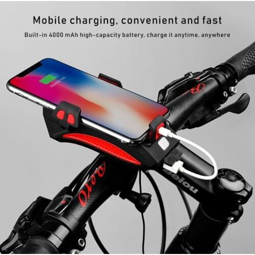 Four-in-one Bicycle Front Lamp Speaker Phone Frame Charging Treasure Fixed Bracket Orange/Blue/Red/Black Multifunctional Bracket