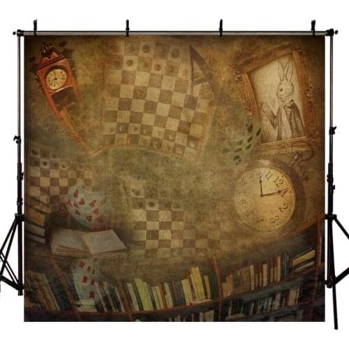 DAWNKNOW Horologe Vinyl Photography Background For Newborn Bookrack Rabbit Photo Shoot Backdrop For Wedding Photo Studio F2139