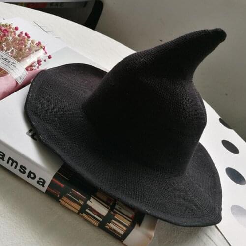 Modern Hat Halloween Witch Hats Women Party Cap Witcher Foldable Wide Breathable Anti-sunburn Bucket Funny Hat Cap