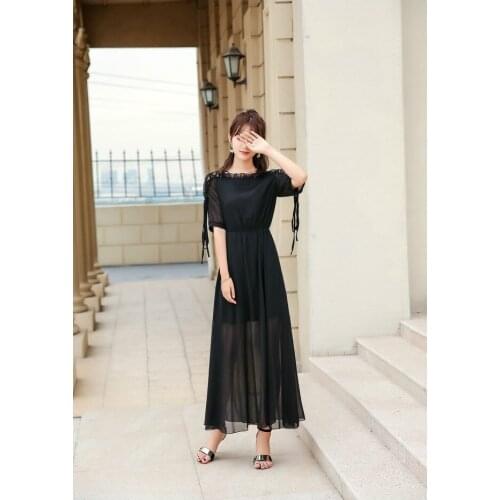 2019 new popular big red dress waist slimming temperament small sexy one shoulder summer womens dress A161B