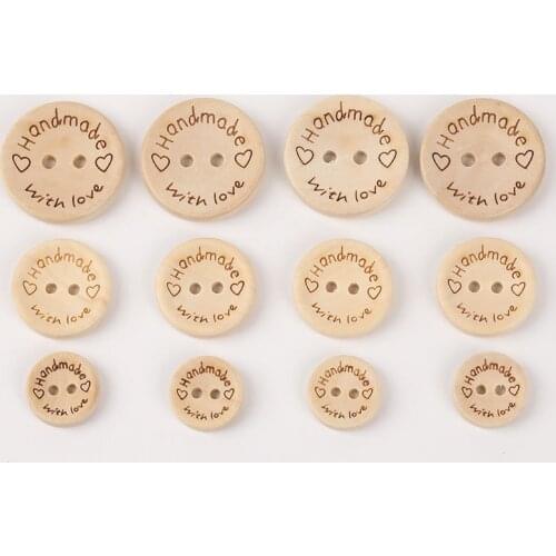 150pcs Multi-size Natural Color 2 Hole Wooden Buttons Handmade Sewing Accessories Buttons Decoration Button For Clothes