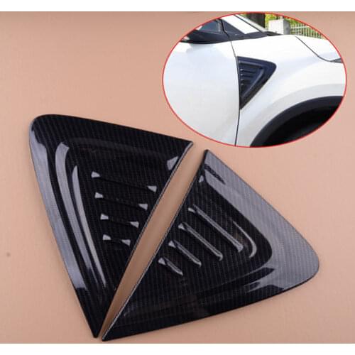 2pcs Carbon Fiber Style ABS Side Air Vent Fender Trim Cover Fit for Toyota CHR 2016 2017 2018 2019