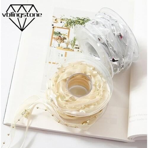 5m/Roll 10mm Ribbon With Star Bead Decorative Ribbon For Christmas Tree Pentagonal Star Lace Ribbon DIY Gift Box Wrapping Belt