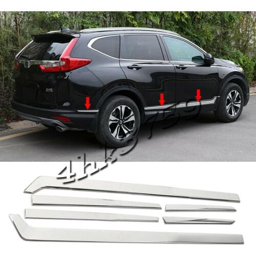 6PCS Stainless Chrome Side Door Body Moulding Trim Strims For Honda CR-V 2017-2020 Auto parts Car modification