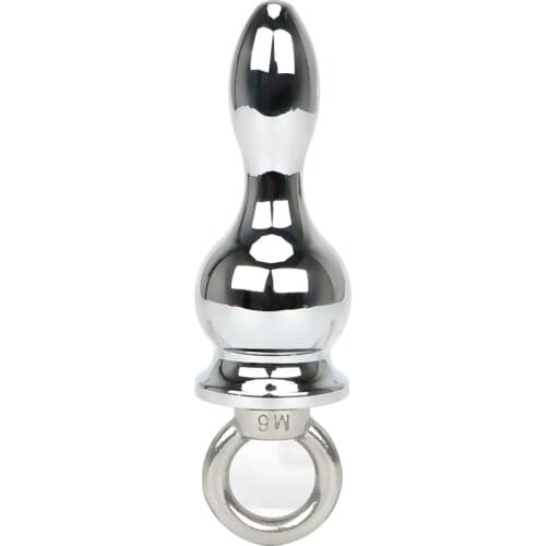Stainless Steel Anal Plug Ring Gay Anal Sex Toys Sex Toys for Men Women Anal Bead Handheld Butt Plug