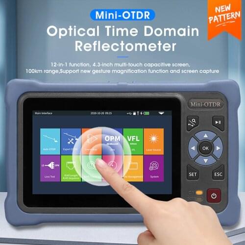 Free shipping MINI OTDR 1310/1550nm 26/24dB Fiber Optic Reflectometer Touch Screen VFL OLS OPM Event Map Ethernet Cable Tester