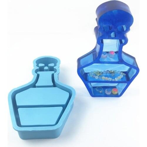 Bottle Shaped Organizer Rack Epoxy Resin Mold DIY Jewelry Makeup Storage Box Shelf Display Stand Tray Silicone Mould