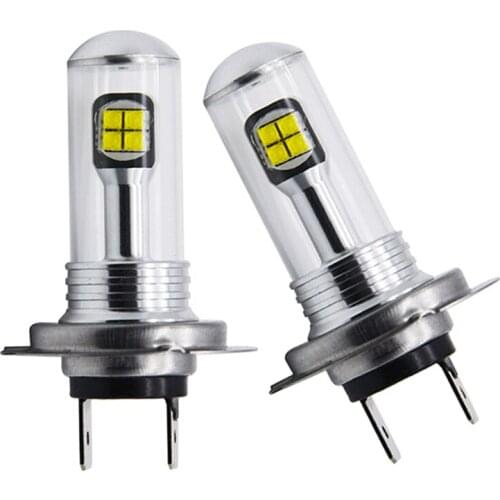 2pcs H7 High Power LED 8SMD Bulbs Car White Fog Light 12V 40W 750LM 6500K Daytime Running Lights Turn Signal Halogen Headlight