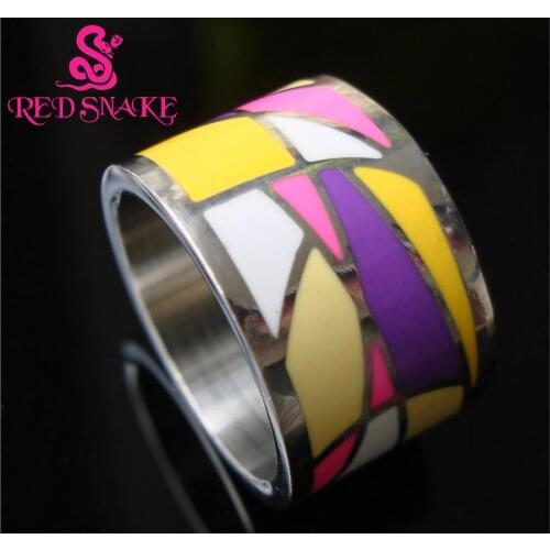RED SNAKE Brand Product Hot Selling Fashion Ring Width Titanium Steel Enamel Jewelry Rings-ER0013