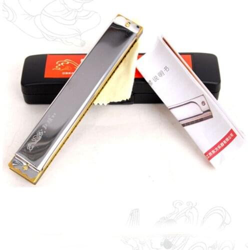Dunhuang 24 holes C tone Tremolo Harmonica Sliver Wind Musical Instruments Mouth Organ Toys Beginner Kids Gifts Folk Master