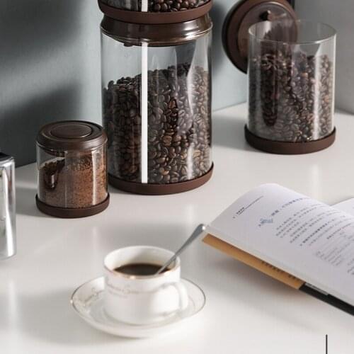 Coffee Glass Airtight Canister Kitchen Storage Bottles Jar Sealed Container Tea Coffee Beans Grain Jar With Exhaust Coffee Lover