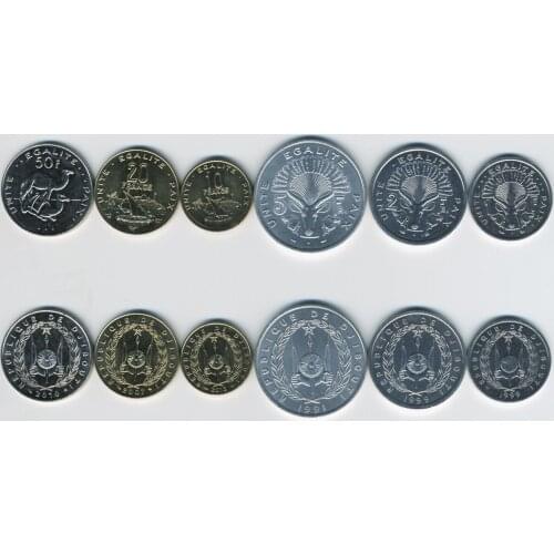 Djibouti 6 Coins Set100% Authentic Original Coin Collectibles UNC