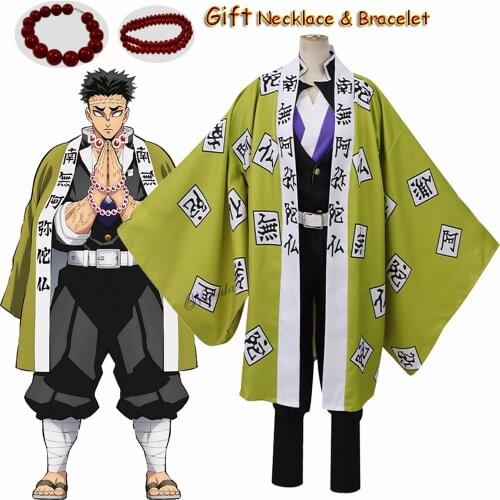 Demon Slayer Kimetsu no Yaiba Cosplay Himejima Kyoumei Cosplay Costume Uniform Anime Kimono Men Women Halloween Costume Wig