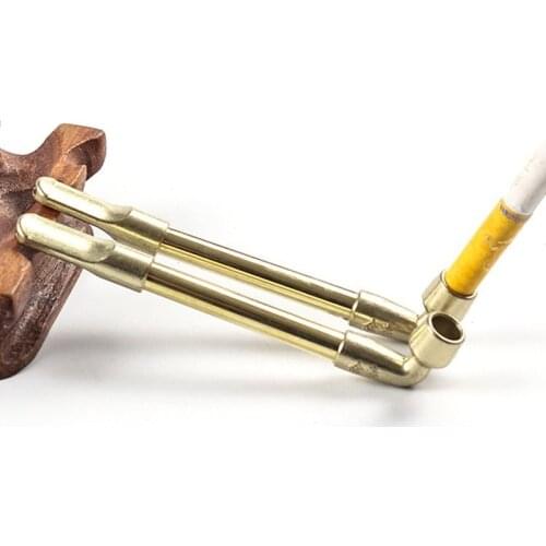 SWSMOK Small Mini Brass Popular Pipe Portable Tobacco Smoking Pipes for Metal Tube Filter Cigarette
