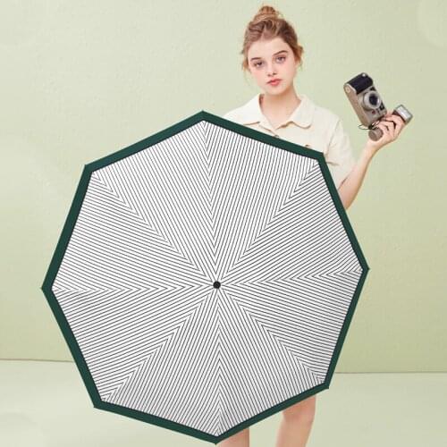 Small Folding Pocket Women Parasol UV Protection Portable Striped Umbrella Capsule UPF 50+ Korean Girl Umbrella Windproof A5A